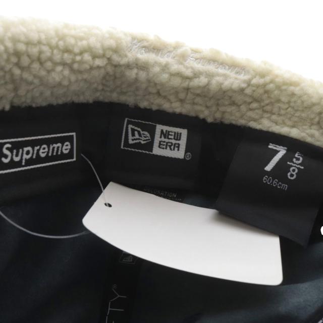 【中古】未使用品 シュプリーム ニューエラ 59FIFTYEarflap Box Logo 帽子 レザーキャップ 7 5/8 紺 /SR メンズ_4