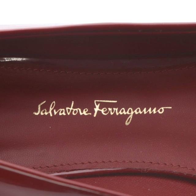 【中古】サルヴァトーレフェラガモ Salvatore Ferragamo ZERI パンプス ローヒール ポインテッドトゥ 6.5D レッド