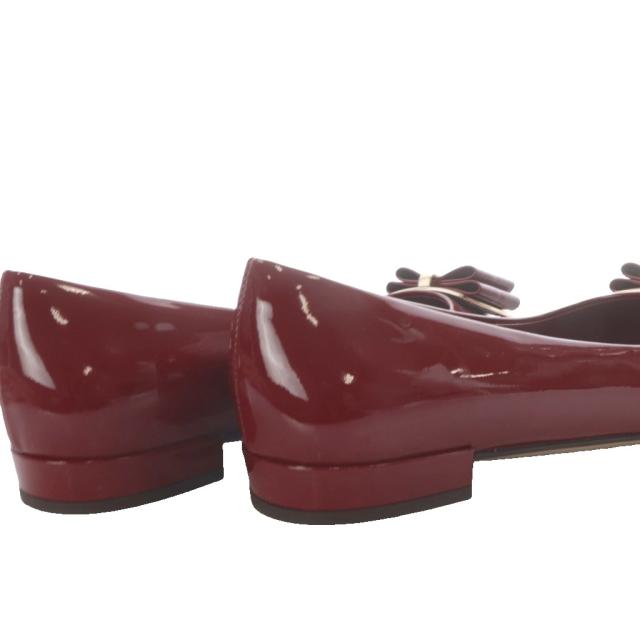 【中古】サルヴァトーレフェラガモ Salvatore Ferragamo ZERI パンプス ローヒール ポインテッドトゥ 6.5D レッド
