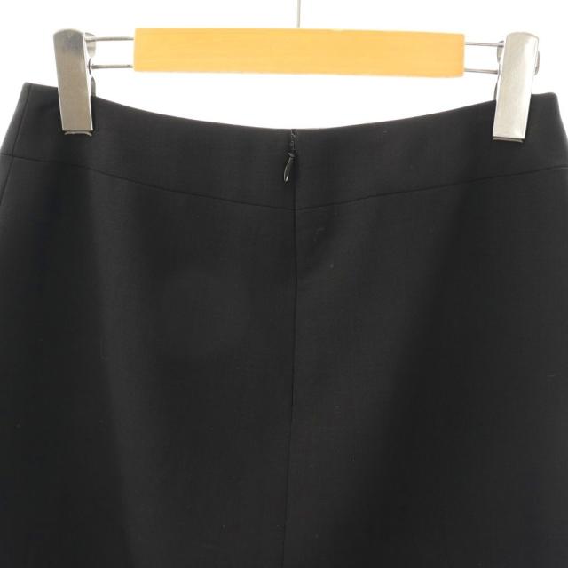 【中古】シャネル CHANEL ロゴボタンスカート 膝丈 台形 ウール 34 黒 /NR ■OS レディース_3
