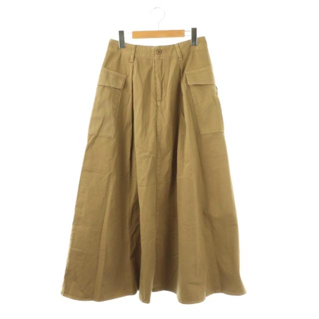 【中古】ヘルシーデニム Healthy DENIM Grapefruit フレアスカート ロング 1 ベージュ /HK ■OS レディース
