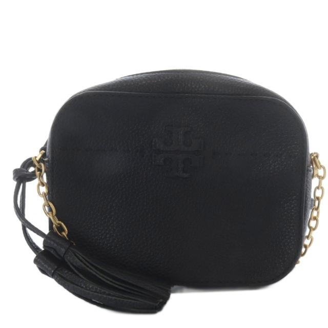 【中古】トリーバーチ TORY BURCH マックグロー カメラバッグ ショルダーバッグ ワンショルダー レザー ブラック