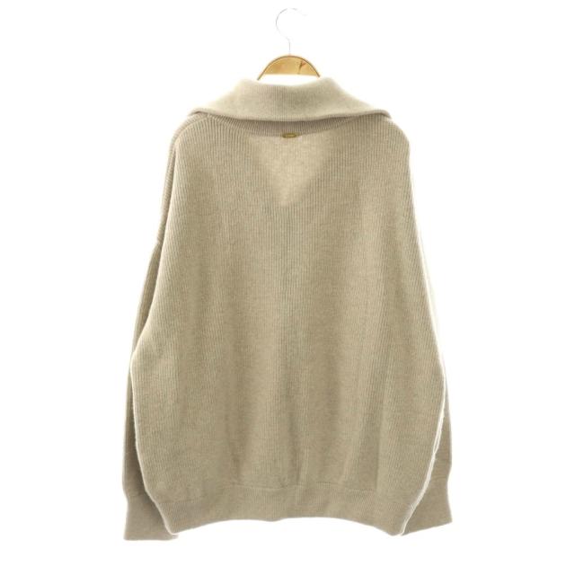 【中古】ミューズ ドゥーズィエム クラス OLBIA ロングジップブルゾン ニット シルク混 カシミヤ混 ベージュ /DO
