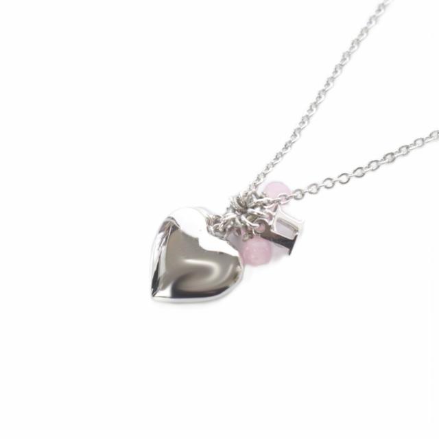 【中古】クリスチャンディオール Christian Dior ハート ネックレス ペンダント シルバー色 /SR ■OH レディース