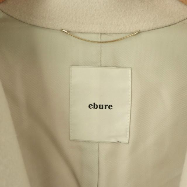 【中古】エブール ebure ウールダブルボタンリバーコート アウター ロング 36 ライトグレー /DO ■OS レディース_5