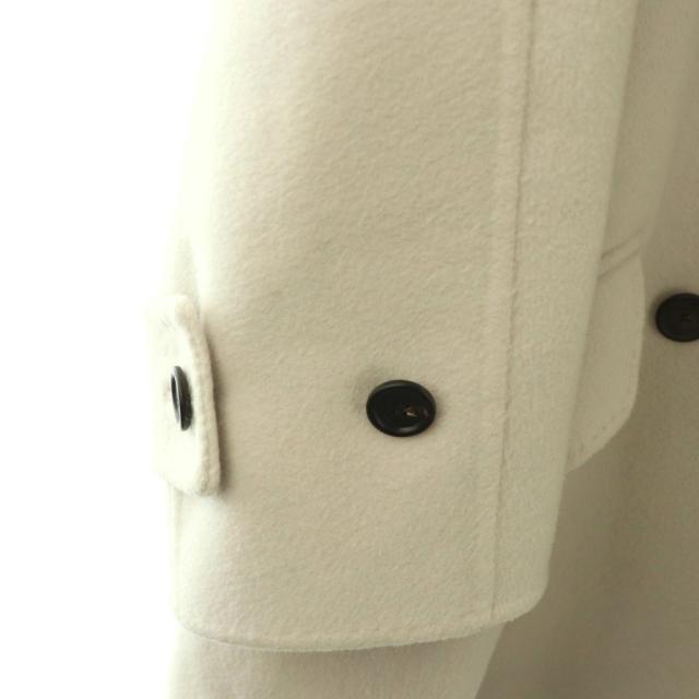 【中古】エブール ebure ウールダブルボタンリバーコート アウター ロング 36 ライトグレー /DO ■OS レディース_6