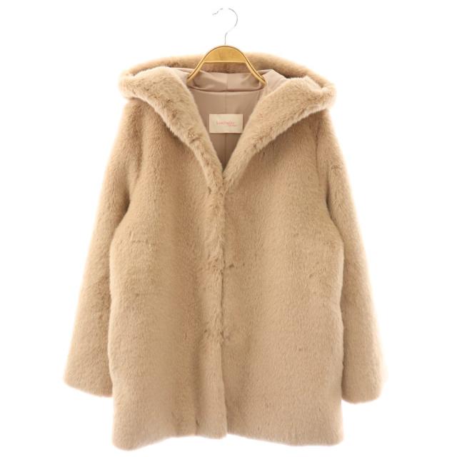 【中古】レモンプレット LEMONPLET 25AW エコファーフーデッドジャケット アウター S ピンクベージュ /CX ■OS