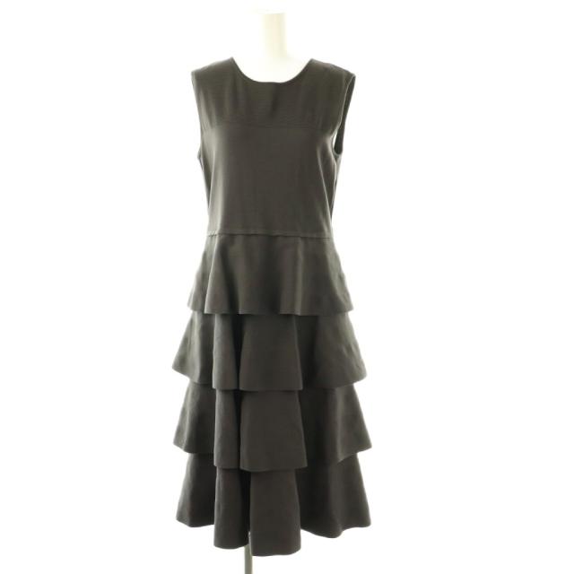 【中古】フォクシー FOXEY 43427 Mille-feuille Dress ワンピース ニット ロング ノースリーブ 40 グレー /HK ■OS