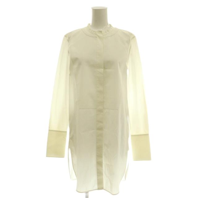 【中古】セリーヌ CELINE フィービー期 ロングシャツ ブラウス 長袖 36 オフホワイト /DF ■OS レディース