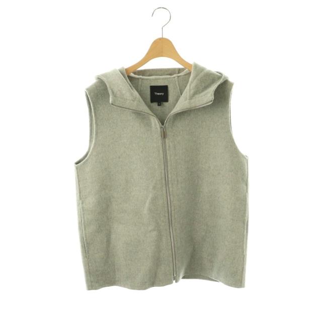 【中古】セオリー Theory 25AW New Divide gc hood zip vest ベスト フード ジップアップ S グレー レディース