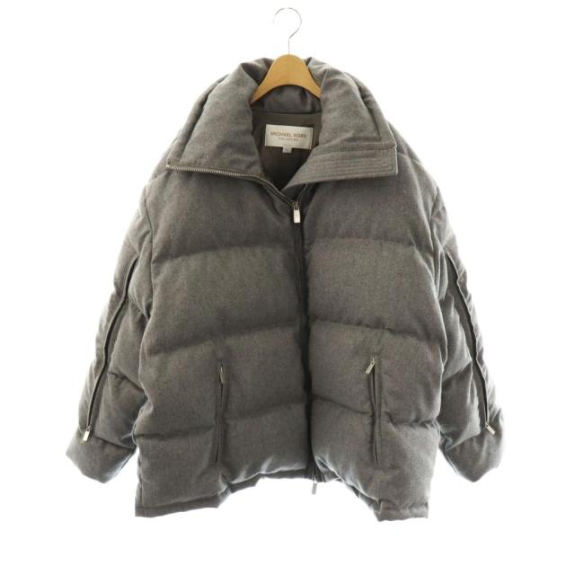 【中古】マイケルコース MICHAEL KORS COLLECTION ウールカシミヤハイネックダウンジャケット アウター S グレー
