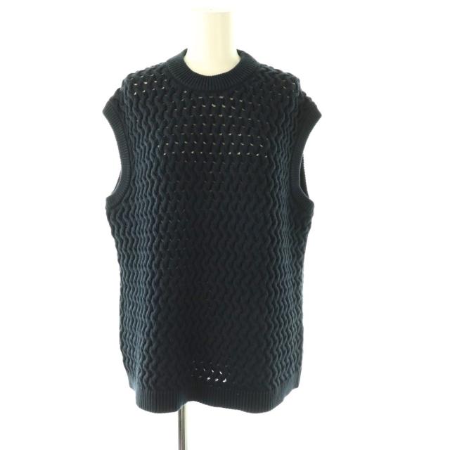 【中古】セオリー Theory 25SS ROUNDED COTTON SLVLESS VEST CB J ベスト ニット S ネイビー /DO ■OS レディース