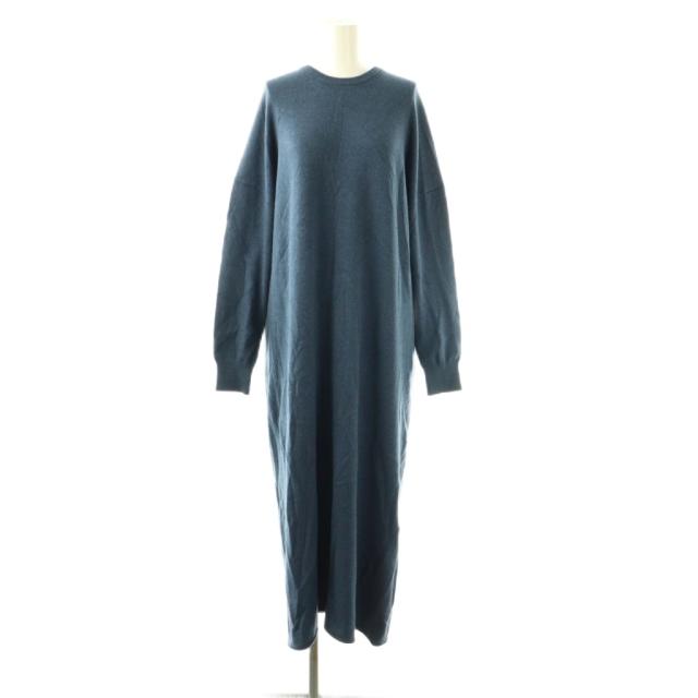 【中古】ロンハーマン Ron Herman RHC 25SS コットンニットワンピース ロング S 青味 /HK ■os レディース