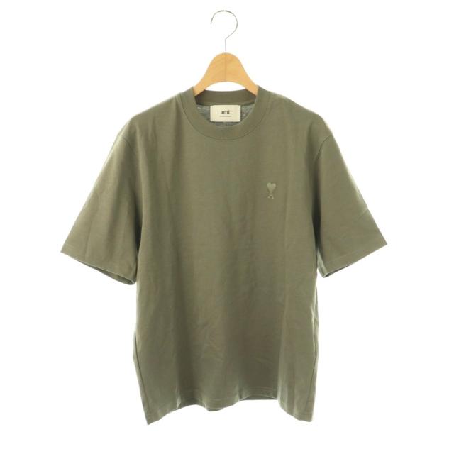 【中古】アミ アレクサンドル マテュッシ Ami de Coeur TShirt Tシャツ 半袖 クルーネック ロゴ グレー