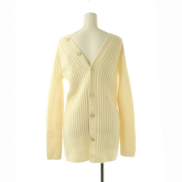 【中古】未使用品 セオリー 25AW MORTON WOOL LS OPN BACK CRDI カーディガン ニット 長袖 ウール S アイボリー_1