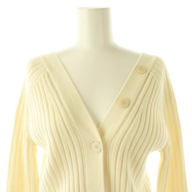 【中古】未使用品 セオリー 25AW MORTON WOOL LS OPN BACK CRDI カーディガン ニット 長袖 ウール S アイボリー_3