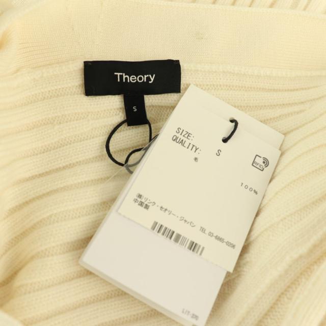 【中古】未使用品 セオリー 25AW MORTON WOOL LS OPN BACK CRDI カーディガン ニット 長袖 ウール S アイボリー_4