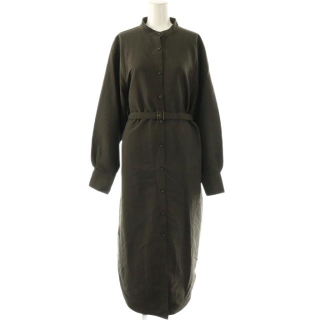 【中古】ウィムガゼット 25AW ナイロンシャツドレス 衣装 ロング 長袖 F 暗灰色赤銅色 /DO ■os