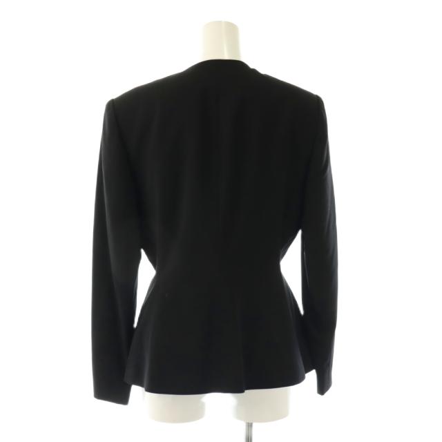 【中古】クリスチャンディオール Christian Dior プリーツスカート ジャケット セットアップ 上下 7 黒 ブラック