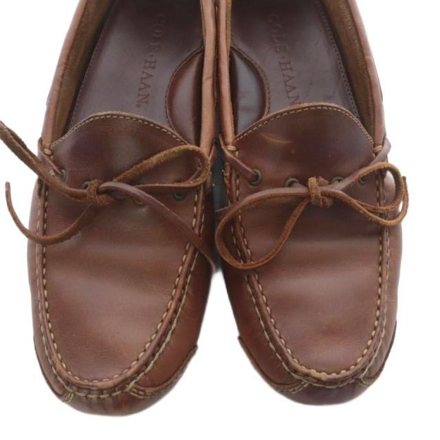 【中古】コールハーン COLE HAAN AIR GRANT ドライビングシューズ デッキシューズ レザー 8.5 茶色 /SR ■AD メンズ