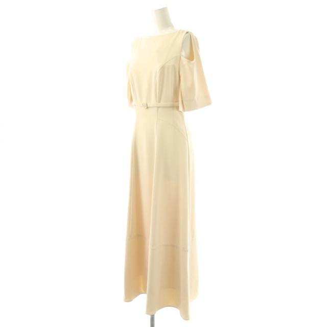 【中古】ハーリップトゥ Her lip to 25SS Adelaide Slit Sleeve Belted Dress ワンピース M ライトベージュ /AQ