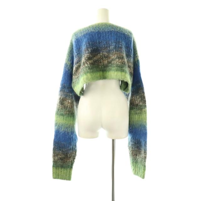 【中古】パーバーズ PERVERZE 0123030511 Gradient Stripe Top and Scarf ニット セーター 長袖 F ブルー グリーン_1
