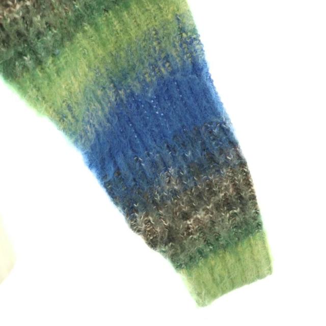 【中古】パーバーズ PERVERZE 0123030511 Gradient Stripe Top and Scarf ニット セーター 長袖 F ブルー グリーン_4