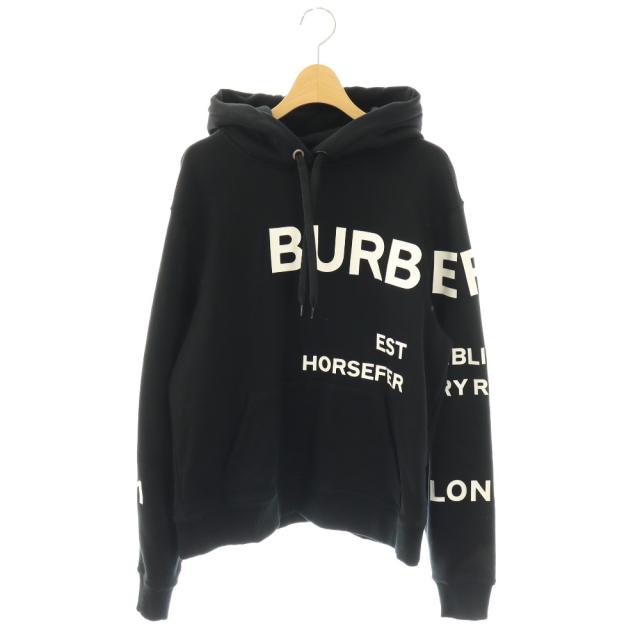 【中古】バーバリー BURBERRY POULTER パーカー 長袖 プルオーバー コットン S 黒 /NR ■OS レディース