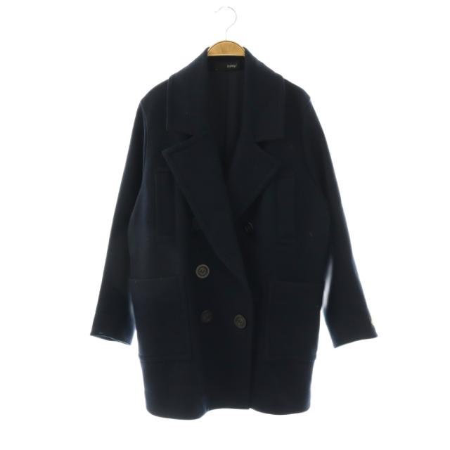【中古】スタイリング styling/ コクーンピーコート アウター 0 紺 /CX ■OS ■SH レディース