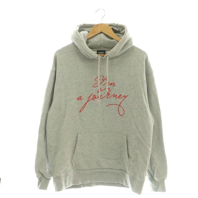 【中古】ヘンレコード 藤井風グッズ 旅路パーカー プルオーバー 長袖 スウェット バックプリント ロゴ XL グレー