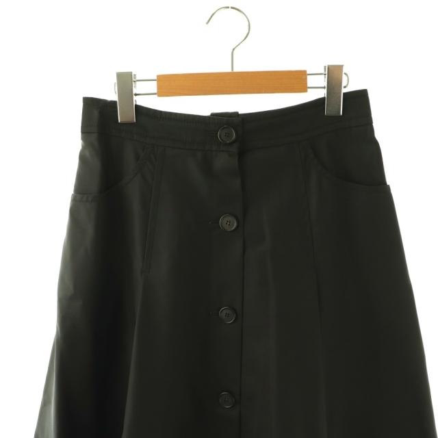 【中古】プラダ PRADA フロントボタンフレアスカート ミモレ ロング 38S 黒 /NR ■OS レディース_2