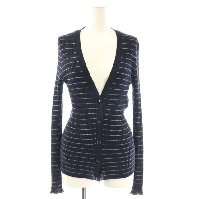 【中古】クリスチャンディオール Christian Dior ニットカーディガン 長袖 Vネック カシミヤ シルク CDボタン