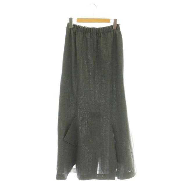 【中古】エンフォルド ENFOLD サンプル品 26SS ZIGZAG SKIRT スカート ロング フレア 38 グレー /CX ■OS レディース