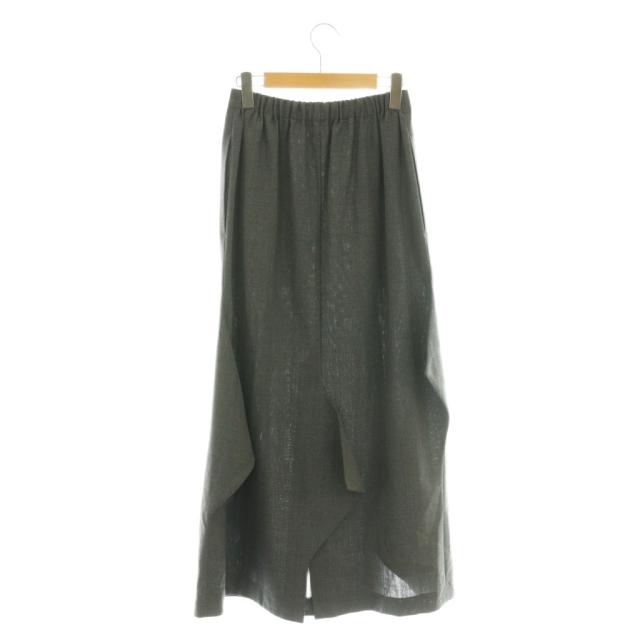 【中古】エンフォルド ENFOLD サンプル品 26SS ZIGZAG SKIRT スカート ロング フレア 38 グレー /CX ■OS レディース_1