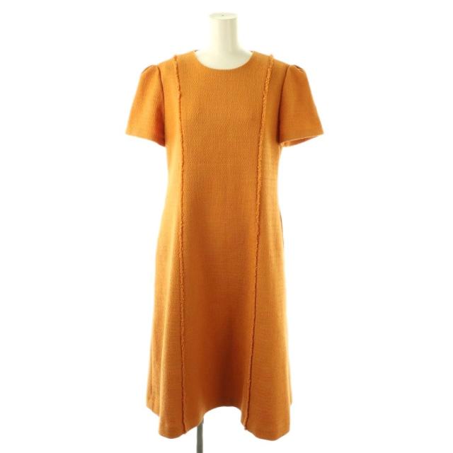 【中古】フォクシーニューヨーク FOXEY NEW YORK 43882 Dress Yvette ワンピース ロング 半袖 40 オレンジ /HK ■OS