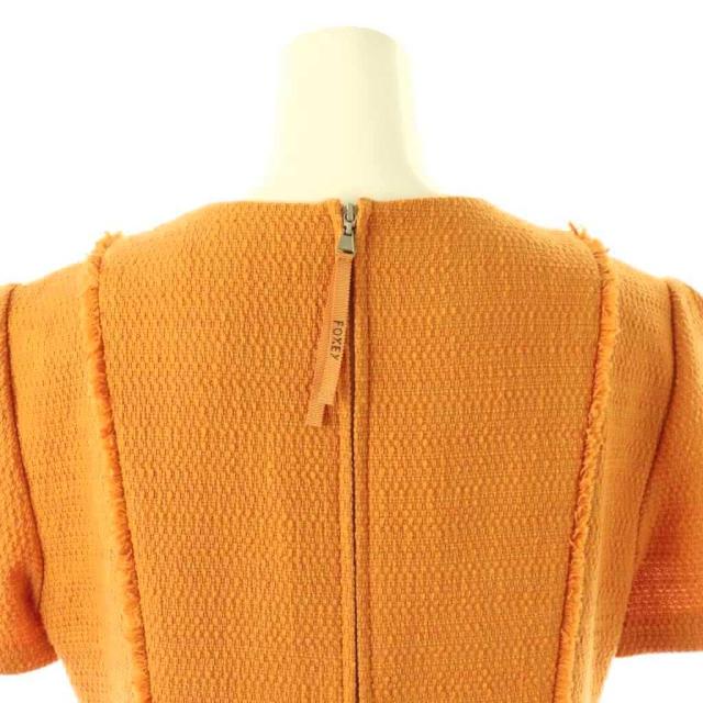 【中古】フォクシーニューヨーク FOXEY NEW YORK 43882 Dress Yvette ワンピース ロング 半袖 40 オレンジ /HK ■OS_4