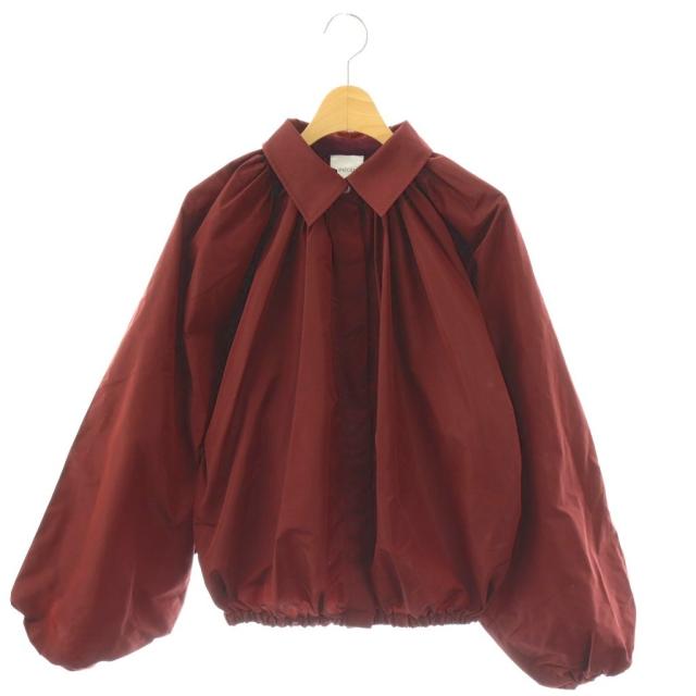 【中古】パトゥ PATOU 25AW リサイクルファイユ バブル ブラウス シャツ 34 ボルドー /DF ■OS レディース