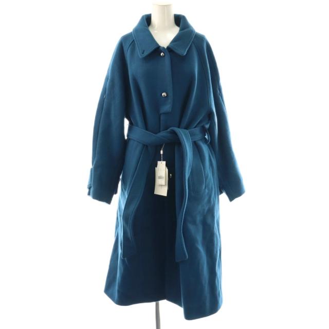 【中古】未使用品 アメリ AMERI SOFT WOOL BAL COLLAR COAT バルカラーコート アウター ロング S ブルー レディース
