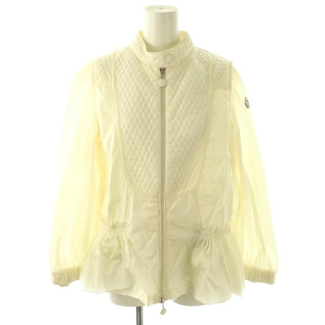 【中古】モンクレール MONCLER ORANGE GIUBBOTTO キルティング フレアジャケット ジャンパー ブルゾン 1 アイボリー