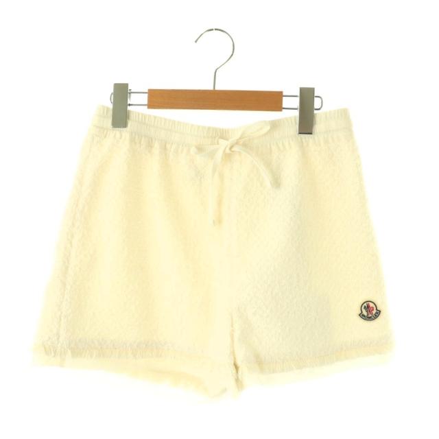 【中古】モンクレール MONCLER SHORT SHORTS ツイードレイヤー ショートパンツ コットン 40 アイボリー /NR ■OS
