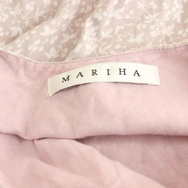 【中古】マリハ MARIHA 花柄 草原の虹のドレス ワンピース ティアード 花柄 36 モカ 白 ピンク /CX ■OS レディース