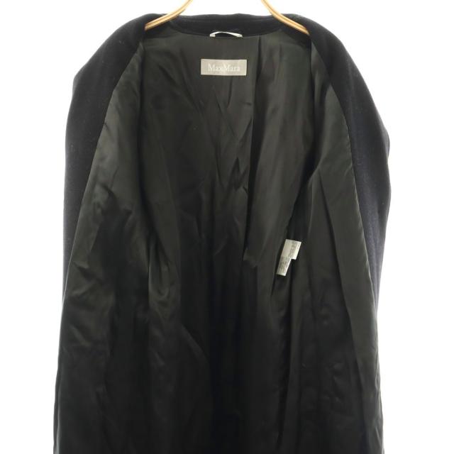 【中古】マックスマーラ ウールアンゴラカシミヤ混ロングコート アウター チェスター 42 ブラック /DO ■OS_4