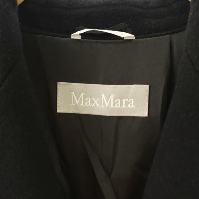 【中古】マックスマーラ ウールアンゴラカシミヤ混ロングコート アウター チェスター 42 ブラック /DO ■OS_5