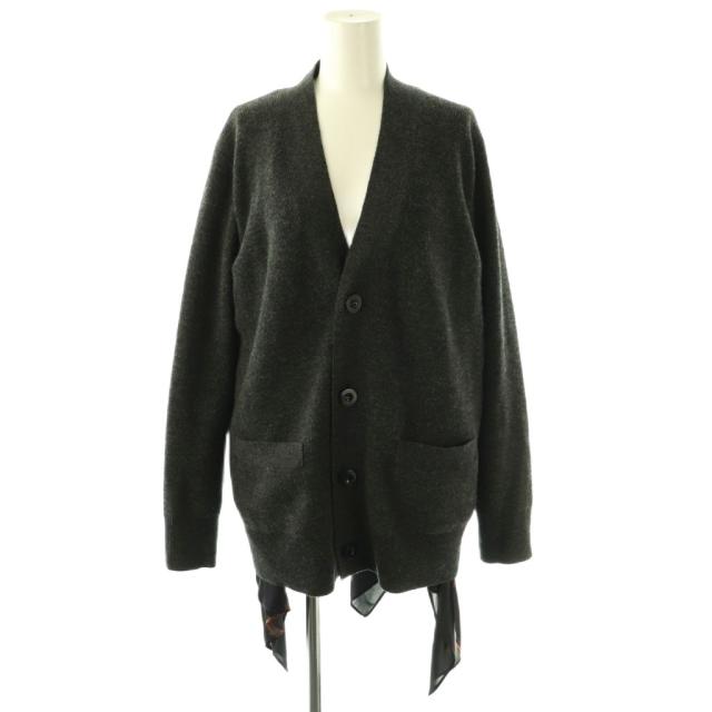 【中古】サカイ sacai 25-08144 Paisley Print x Wool Knit Cardigan カーディガン ニット 長袖 1 グレー /NR ■OS