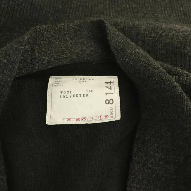 【中古】サカイ sacai 25-08144 Paisley Print x Wool Knit Cardigan カーディガン ニット 長袖 1 グレー /NR ■OS