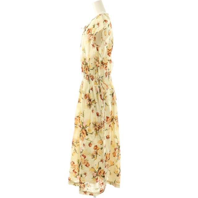 【中古】インゲボルグ 花柄ワンピース ロング ノースリーブ 9 アイボリー マルチカラー /DO ■OS レディース