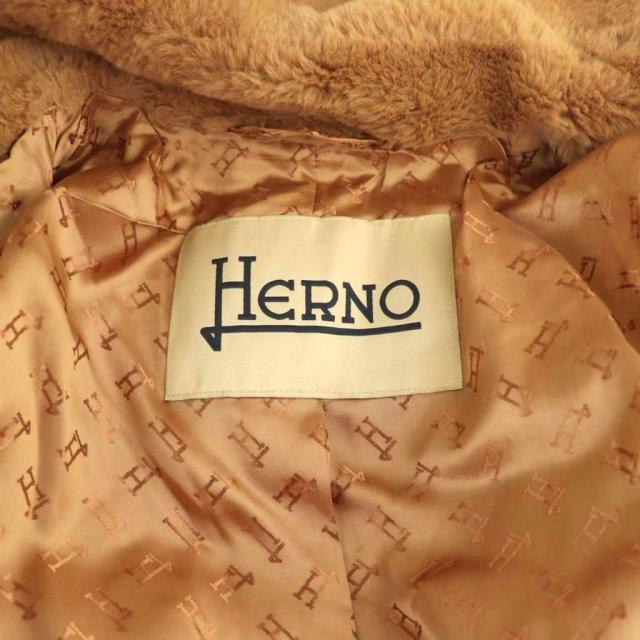 【中古】ヘルノ HERNO エコファーコート チェスター アウター 総裏地 38 ブラウン /CX ■OS レディース_5