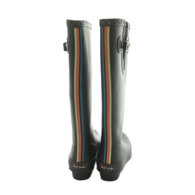 【中古】ポールスミス レインブーツ ロングブーツ シグネチャーストライプ 24.0-24.5cm 黒 /MI ■OS レディース_2
