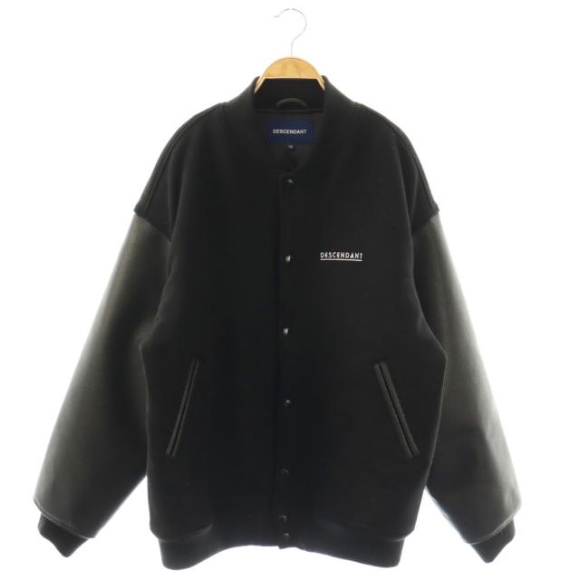【中古】ディセンダント DESCENDANT 25AW FLUKE UP VARSITY JACKET スタジャン ジャケット 中綿 4 ブラック /CX