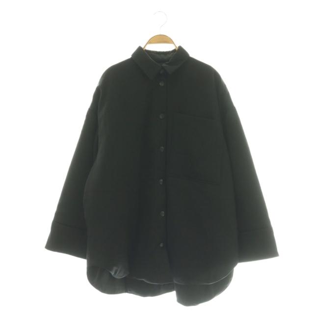 【中古】エンフォルド ENFOLD 26SS PADDING BIG SHIRT JACKET ジャケット 中綿 36 ブラック /HK ■OS レディース